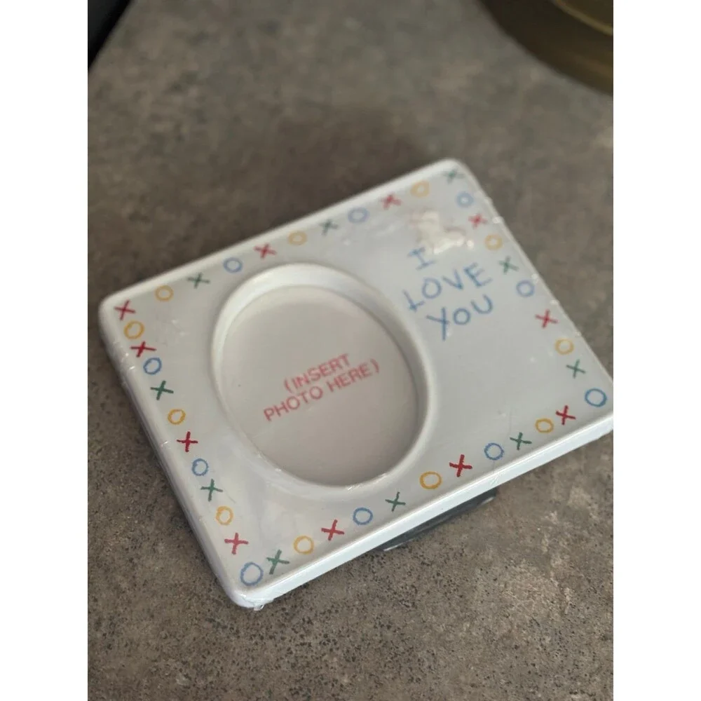 Classic “I Love You” American Greetings ceramic frame, NEW, XOXO crayon VTG 90’s